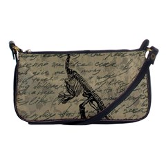 Dinosaur Skeleton Shoulder Clutch Bags by Valentinaart