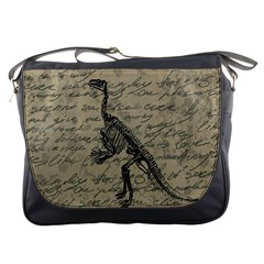 Dinosaur Skeleton Messenger Bags by Valentinaart