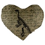 Dinosaur skeleton Large 19  Premium Heart Shape Cushions Front