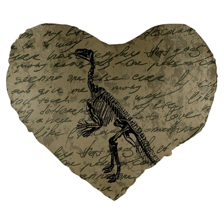 Dinosaur skeleton Large 19  Premium Heart Shape Cushions