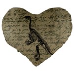 Dinosaur skeleton Large 19  Premium Heart Shape Cushions Back