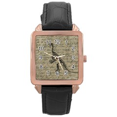 Dinosaur Skeleton Rose Gold Leather Watch 