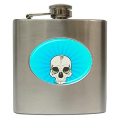 Skull Ball Line Schedule Hip Flask (6 Oz) by Simbadda