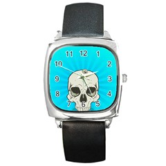 Skull Ball Line Schedule Square Metal Watch