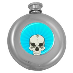 Skull Ball Line Schedule Round Hip Flask (5 Oz)