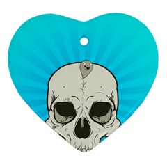 Skull Ball Line Schedule Heart Ornament (two Sides) by Simbadda