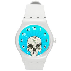 Skull Ball Line Schedule Round Plastic Sport Watch (m)