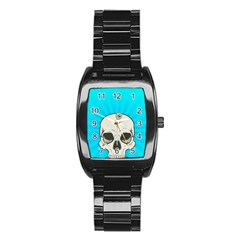 Skull Ball Line Schedule Stainless Steel Barrel Watch