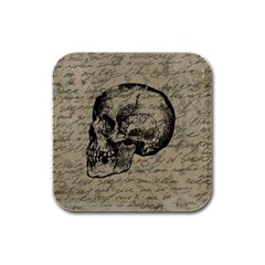 Skull Rubber Square Coaster (4 Pack)  by Valentinaart