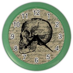 Skull Color Wall Clocks by Valentinaart