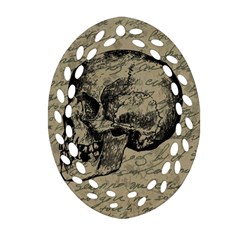 Skull Oval Filigree Ornament (two Sides)