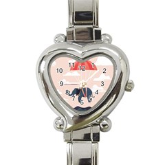 Digital Slon Parashyut Vektor Heart Italian Charm Watch by Simbadda