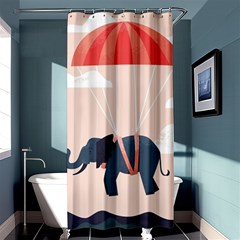 Digital Slon Parashyut Vektor Shower Curtain 36  X 72  (stall) 