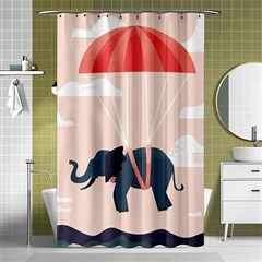 Digital Slon Parashyut Vektor Shower Curtain 48  X 72  (small) 