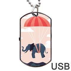 Digital Slon Parashyut Vektor Dog Tag Usb Flash (two Sides)