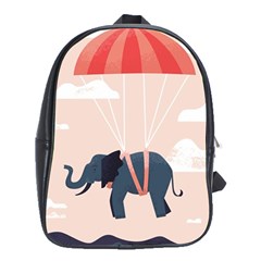 Digital Slon Parashyut Vektor School Bags (xl)  by Simbadda