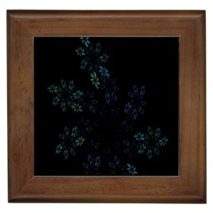 Fractal Pattern Black Background Framed Tiles