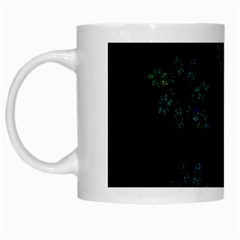 Fractal Pattern Black Background White Mugs