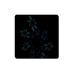 Fractal Pattern Black Background Square Magnet by Simbadda