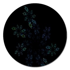 Fractal Pattern Black Background Magnet 5  (round) by Simbadda