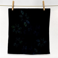 Fractal Pattern Black Background Face Towel