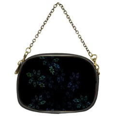 Fractal Pattern Black Background Chain Purses (one Side)  by Simbadda