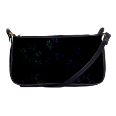 Fractal Pattern Black Background Shoulder Clutch Bags by Simbadda