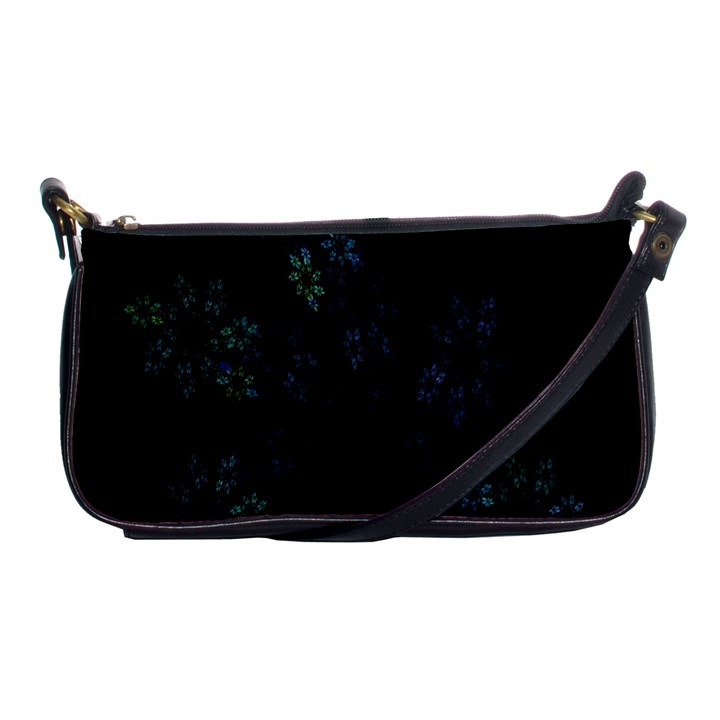 Fractal Pattern Black Background Shoulder Clutch Bags