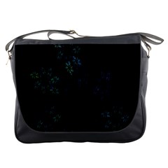 Fractal Pattern Black Background Messenger Bags by Simbadda