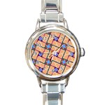 Overlaid Patterns Round Italian Charm Watch Front