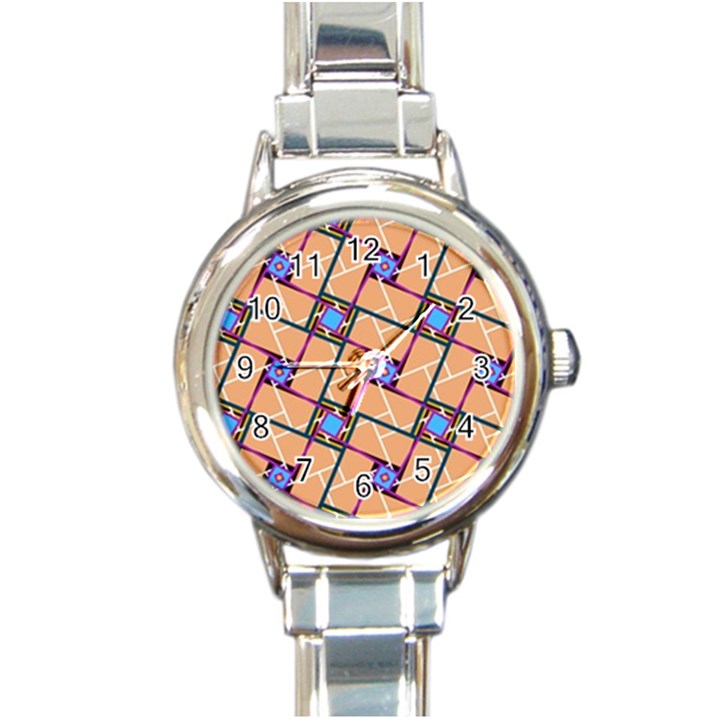 Overlaid Patterns Round Italian Charm Watch