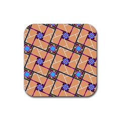 Overlaid Patterns Rubber Coaster (square)  by Simbadda