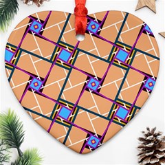 Overlaid Patterns Heart Ornament (two Sides) by Simbadda