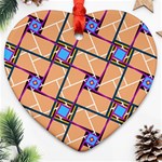 Overlaid Patterns Heart Ornament (Two Sides) Front