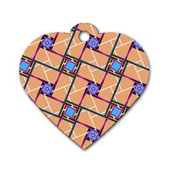 Overlaid Patterns Dog Tag Heart (two Sides)