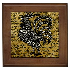 Vintage Rooster  Framed Tiles