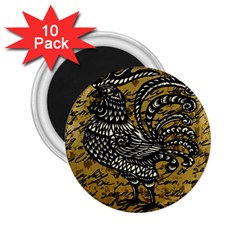 Vintage Rooster  2 25  Magnets (10 Pack) 