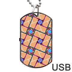 Overlaid Patterns Dog Tag Usb Flash (two Sides) by Simbadda