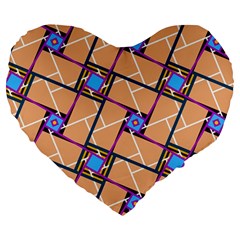 Overlaid Patterns Large 19  Premium Heart Shape Cushions