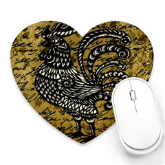 Vintage Rooster  Heart Mousepads by Valentinaart