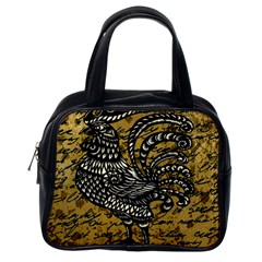 Vintage Rooster  Classic Handbags (one Side) by Valentinaart