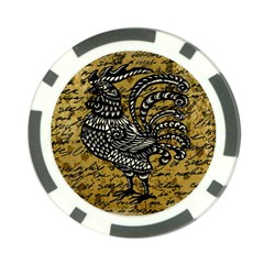 Vintage Rooster  Poker Chip Card Guard (10 Pack)