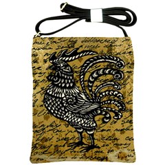 Vintage Rooster  Shoulder Sling Bags by Valentinaart