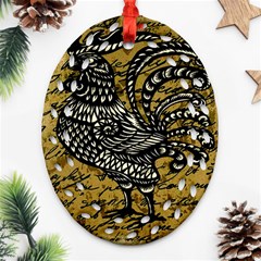 Vintage Rooster  Ornament (oval Filigree)