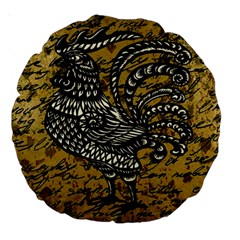 Vintage Rooster  Large 18  Premium Round Cushions