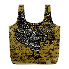 Vintage Rooster  Full Print Recycle Bags (l) 