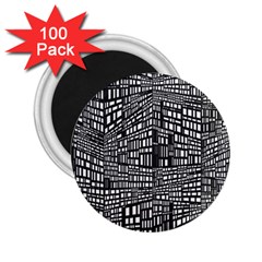 Recursive Subdivision Between 5 Source Lines Screen Black 2 25  Magnets (100 Pack) 