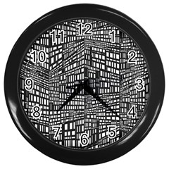 Recursive Subdivision Between 5 Source Lines Screen Black Wall Clocks (black)