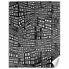 Recursive Subdivision Between 5 Source Lines Screen Black Canvas 12  X 16   by Simbadda