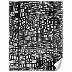 Recursive Subdivision Between 5 Source Lines Screen Black Canvas 18  X 24   by Simbadda